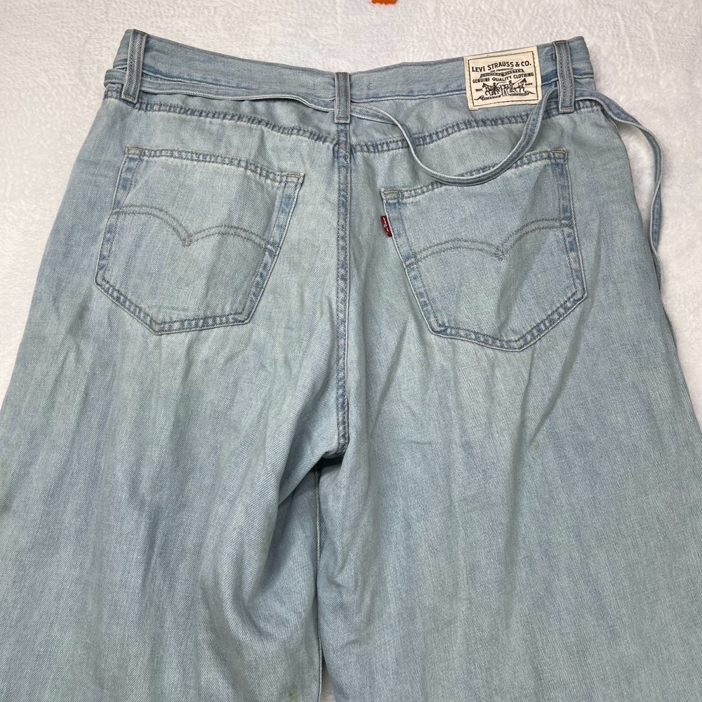 Levi's XL Straight Jeans Women's Blue Denim Pockets Belted Relaxed Baggy - 34X32 - Picture 9 of 14